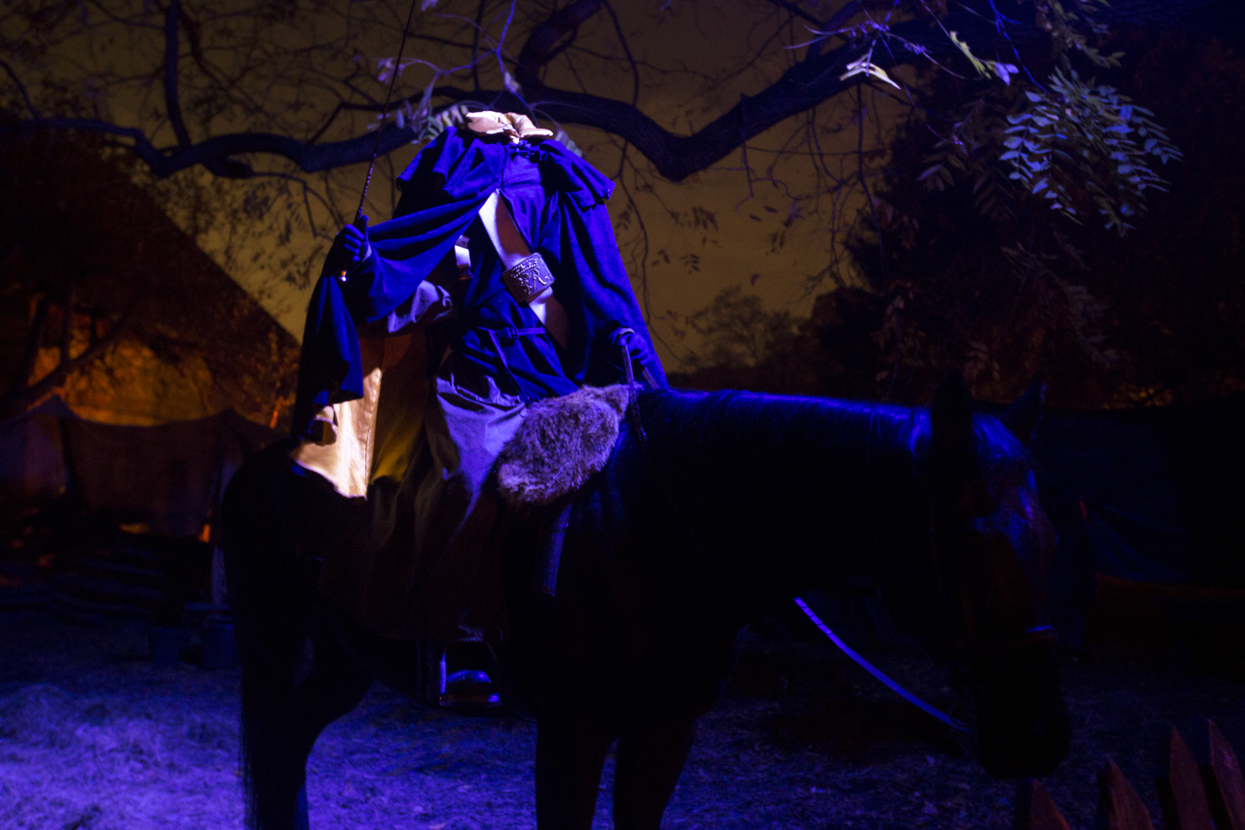 A scary model of the Headless Horseman from the Horseman's Hollow Halloween Celebration