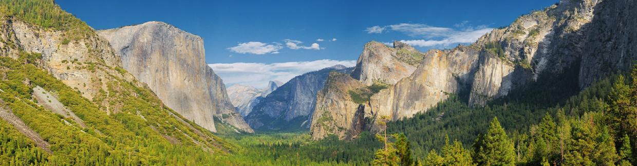 USA California Yosemite Half Dome panorama 1920x500