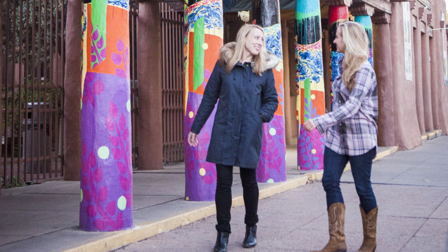 Walking in downtown Santa Fe