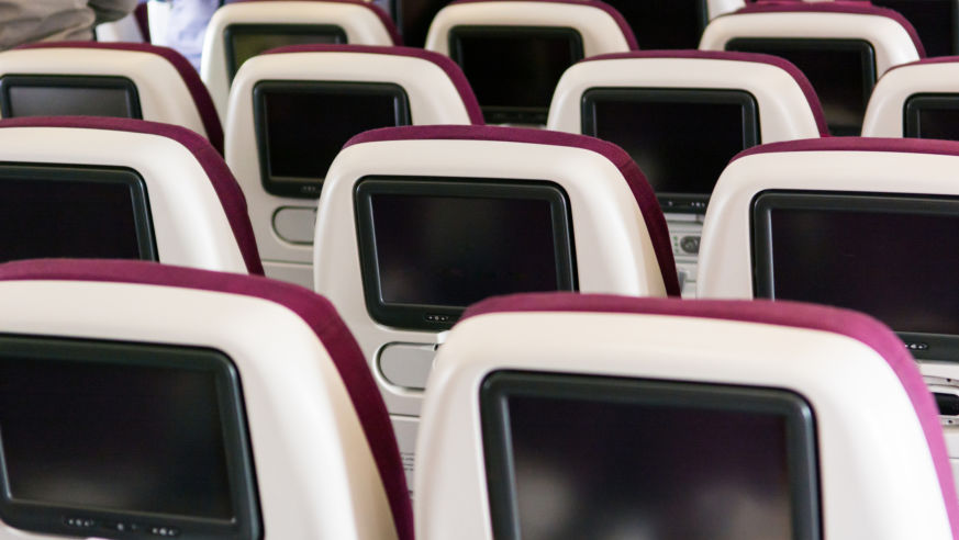 A few from an airplane coach seat with screens