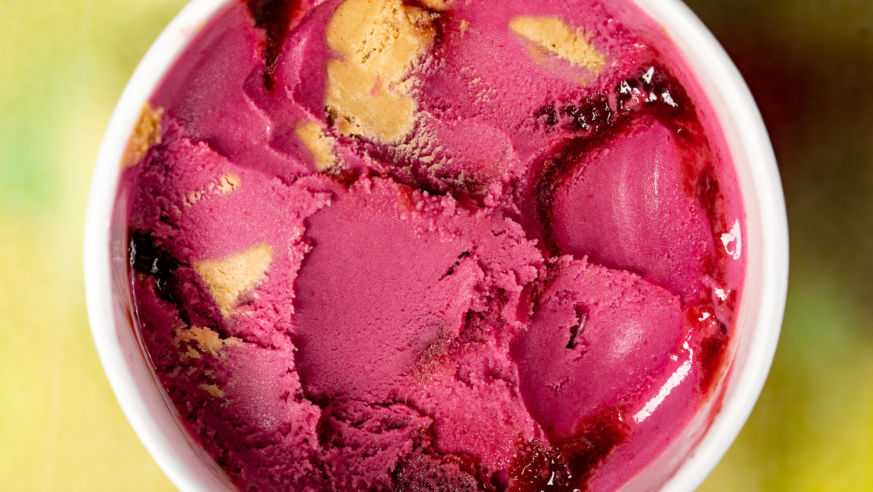 Berries, Beans & BBQ Sauce ice cream from Salt & Straw