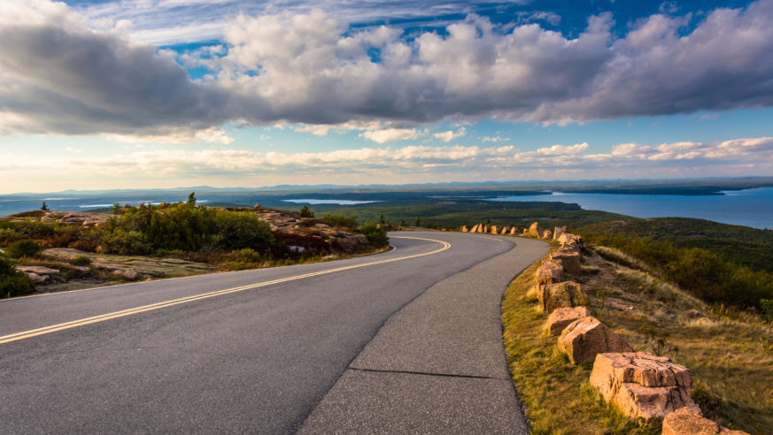 The road to Caddilac Mountain, in Acadia National Park, Maine