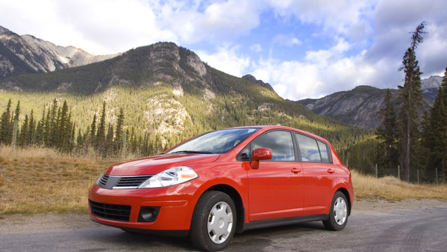 new rental car in the mountains