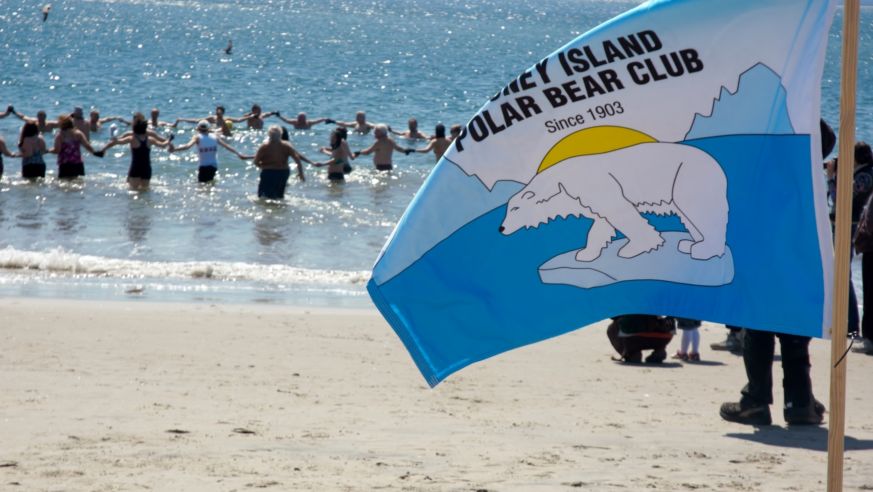 Polar Bear Club Swimmers on New Year's Day in Coney island