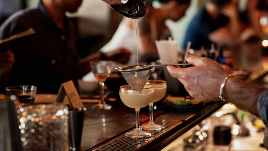 Bartender making a drink