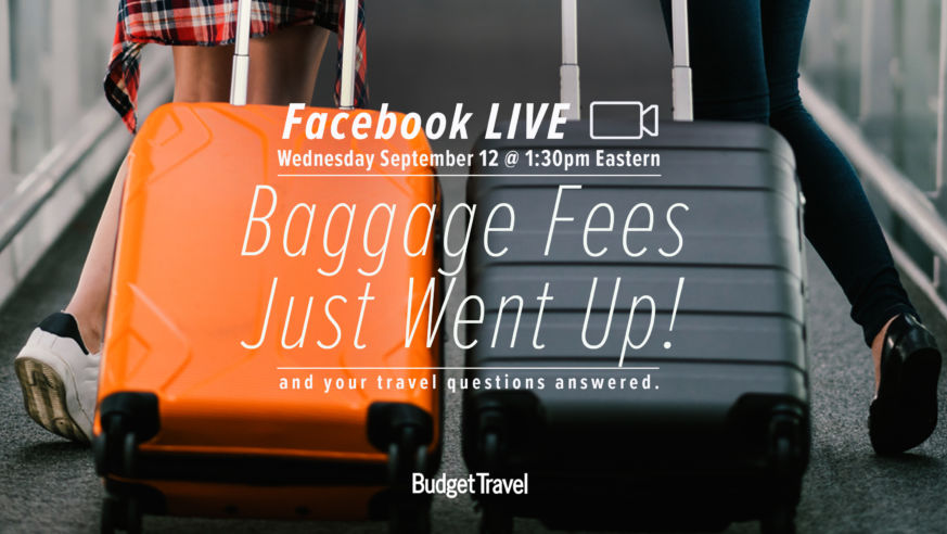 Promo for facebook live Baggage Fee