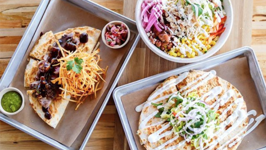 Mexican food on trays