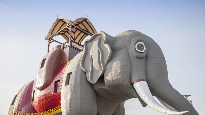 Elephant statue and blue sky