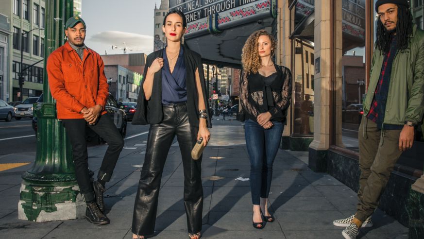 Stylish models in downtown Oakland