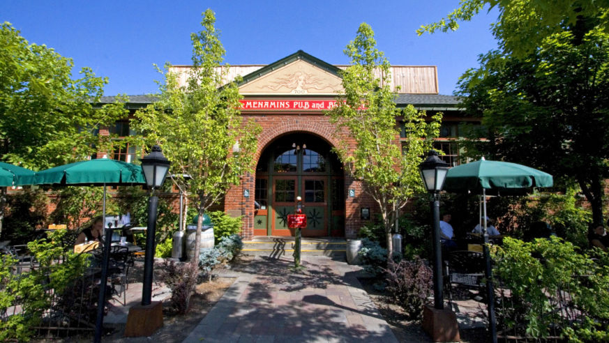Outside McMenamins Brewery and Hotel