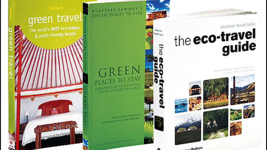 From left: Fodor's Green Travel, Green Places to Stay, and The Eco-Travel Guide