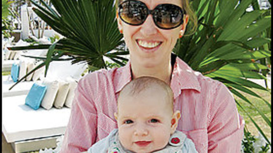 In Miami with my 3-month-old daughter