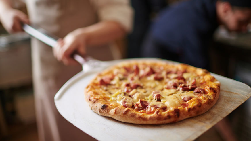 Pizza fresh from oven