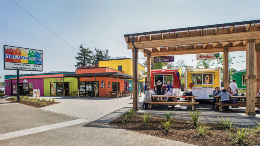 Open air food court