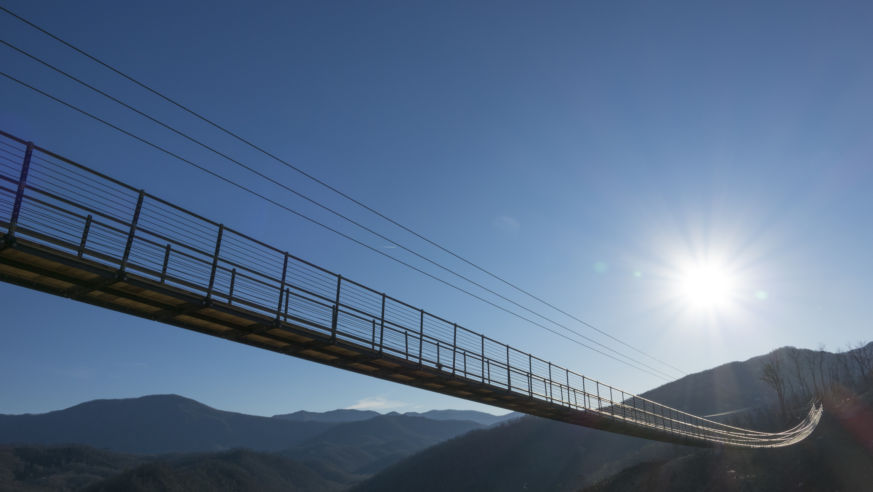 Long walking bridge
