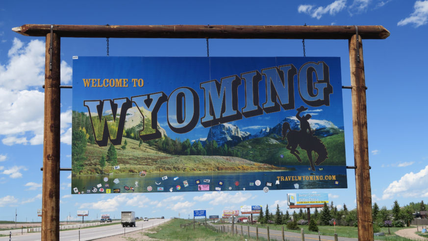 Welcome sign Wyoming