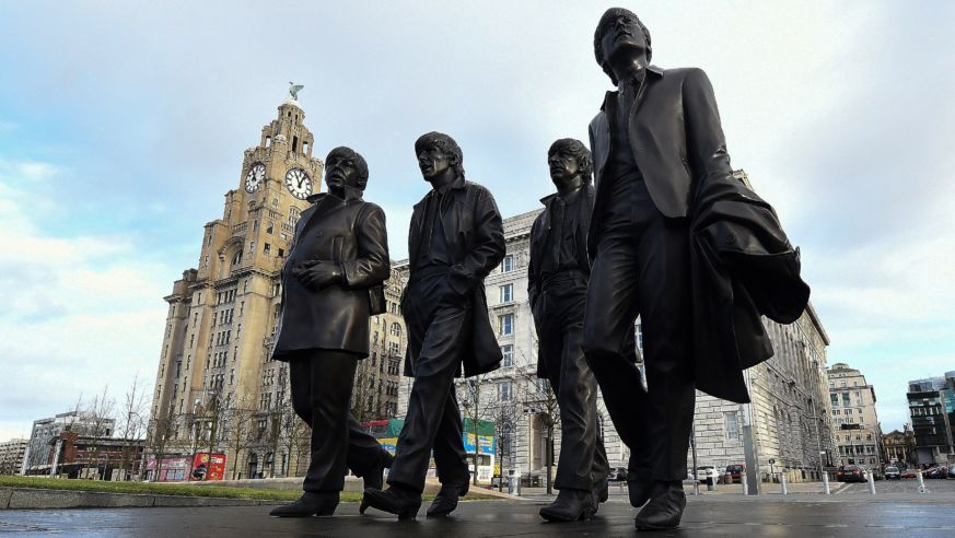 A statue of the Beatles