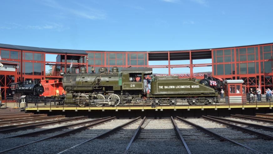 A view of vintage trains at Steamtown National Historic Site in Scranton, PA.