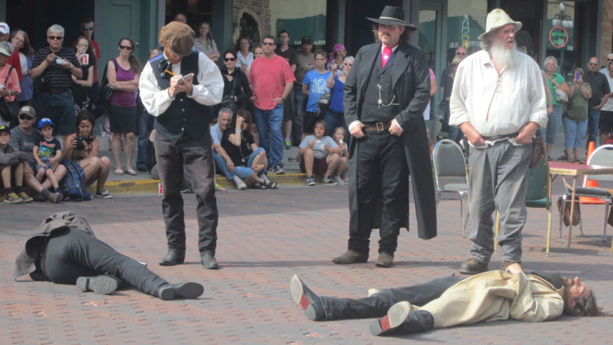 A historic shootout re-enactment in Deadwood, South Dakota