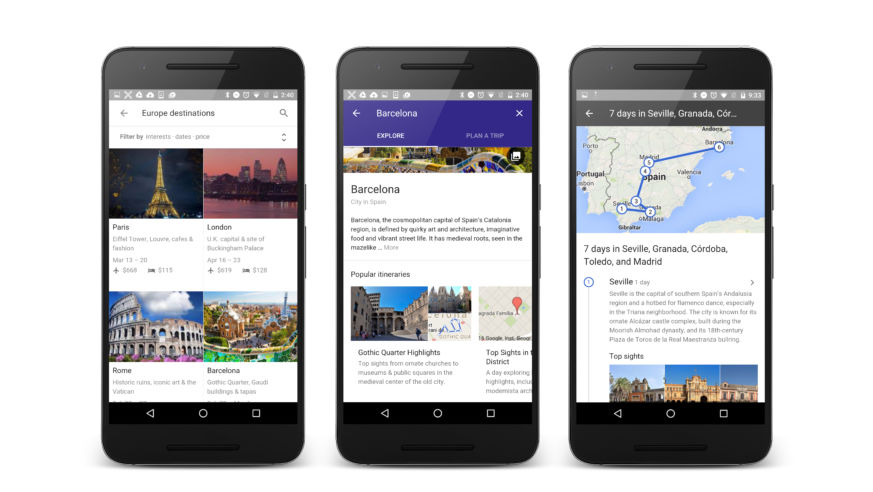 Destinations by Google