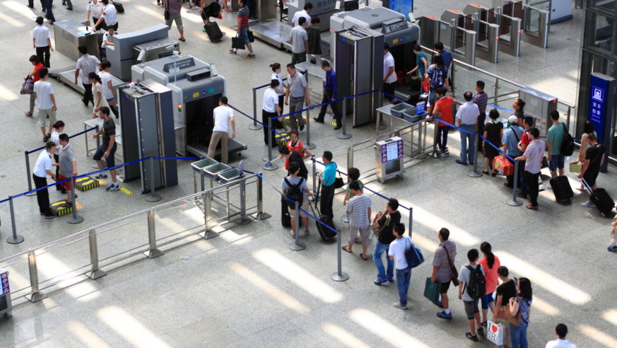 Check in line at airport