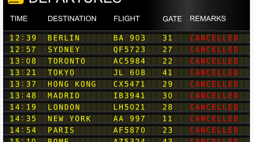 Flight Cancellation sign