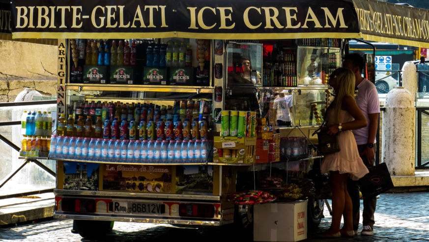 A gelato cart in Rome