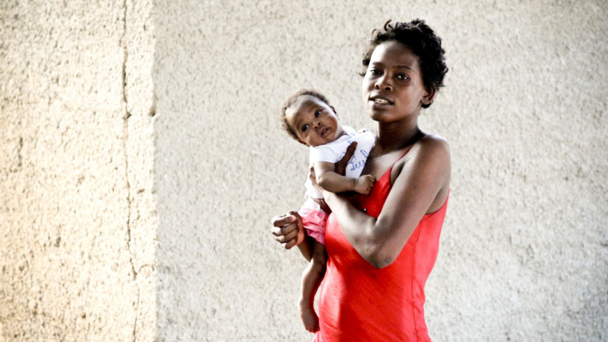 Haitian survivors - woman and child