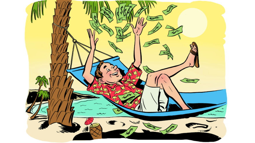 Man in a hammock
