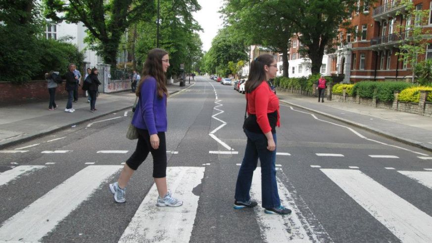 Kaeli and April at Abbey Road in London
