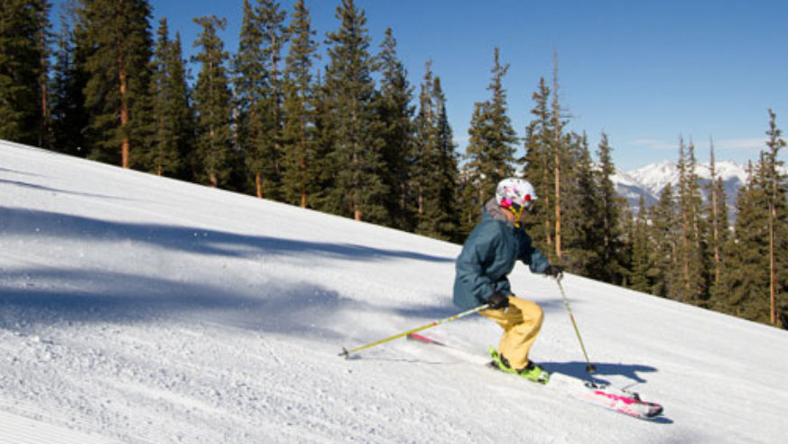 A downhill skier in Keystone, Colorado