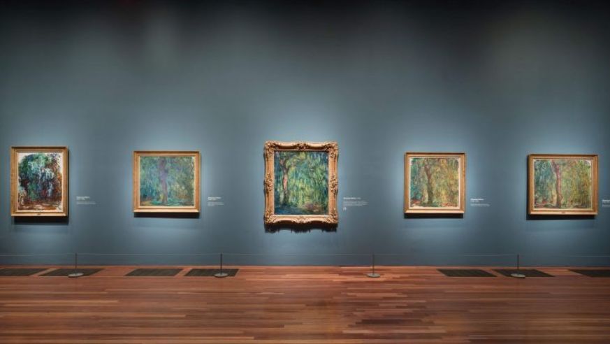 A view of late-period Monet paintings at the De Young Museum, in San Francisco
