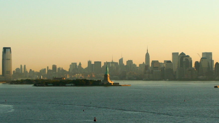 New york city skyline in early morning
