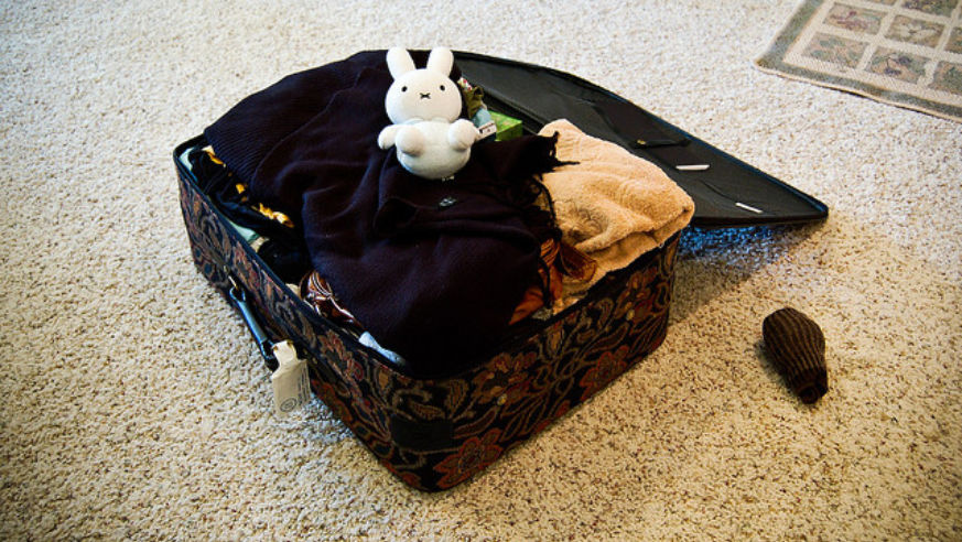 packing a suitcase