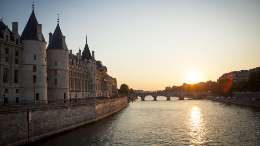 The seine at sunset