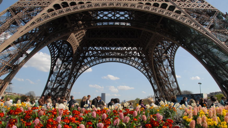 The Eiffel Tower in Paris in the spring
