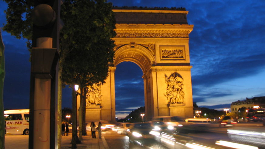The Arc de Triomphe in Paris, France