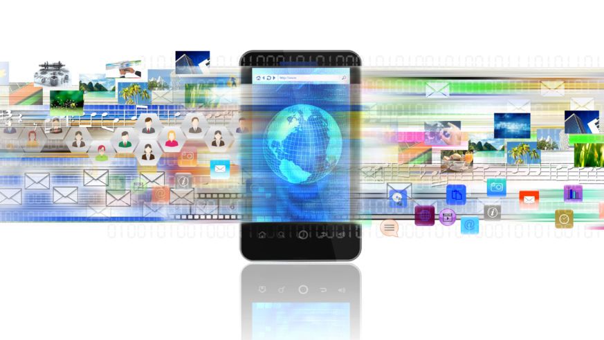 A concept of sharing digital content, entertainment, networking and doing business in a smart phone.