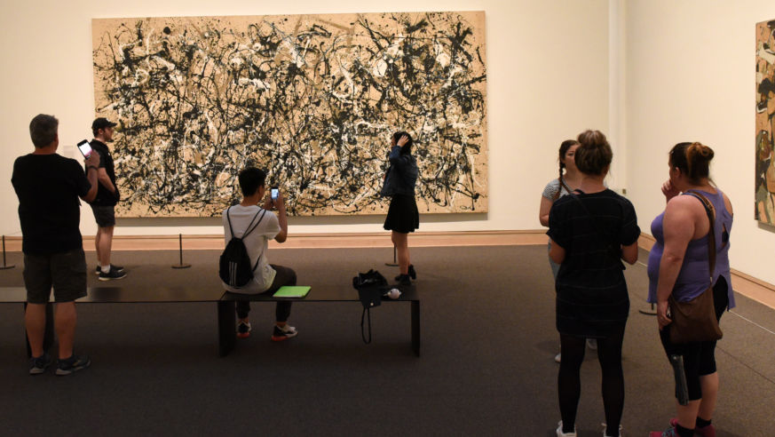 Children looking at a Jackson Pollock painting at the Met Museum, NYC