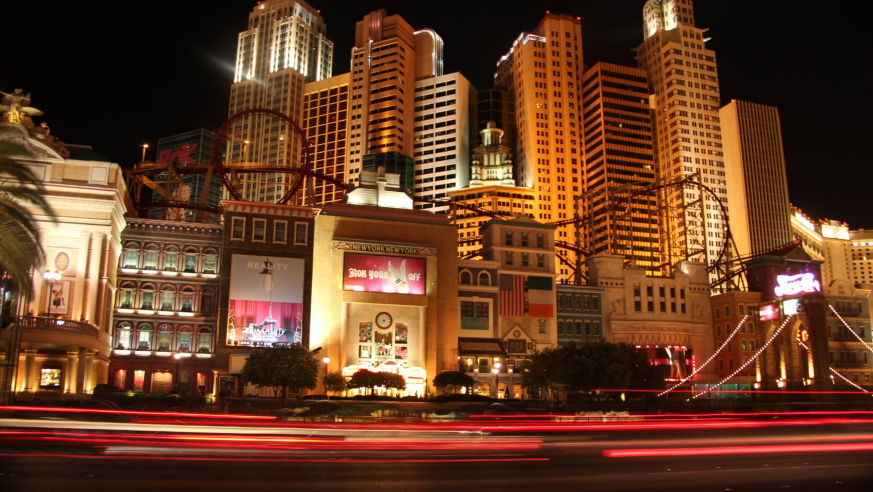 Las Vegas Strip lit up at night.