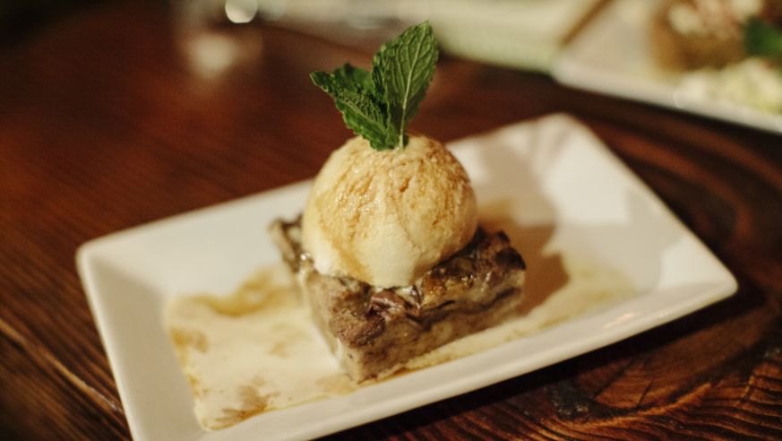 Roasted Grape Bread Pudding