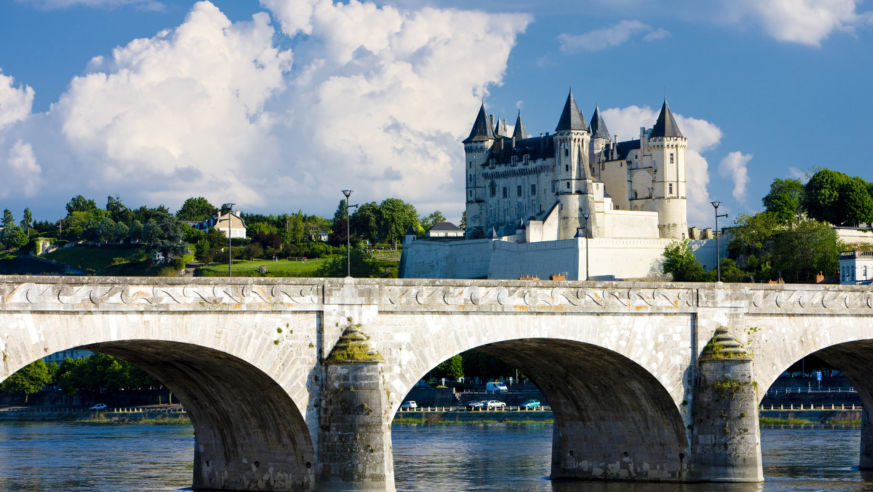 The beautiful town of Saumur in France