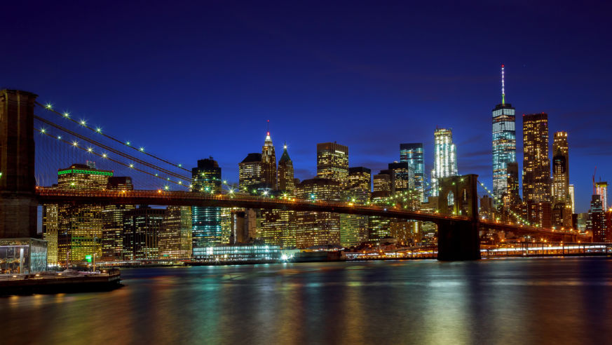 skyline at night nyc