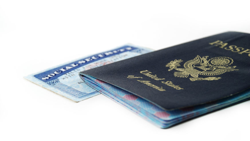 A social security card and passport