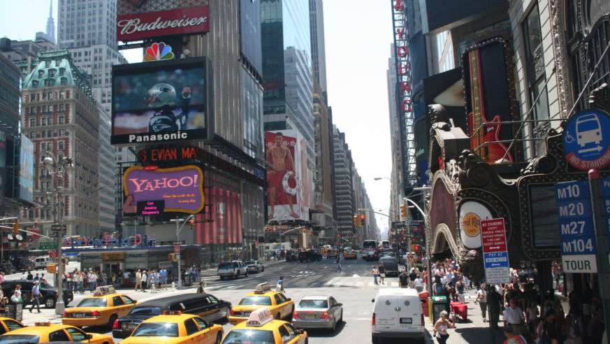 A typical day in Times Square, New York City