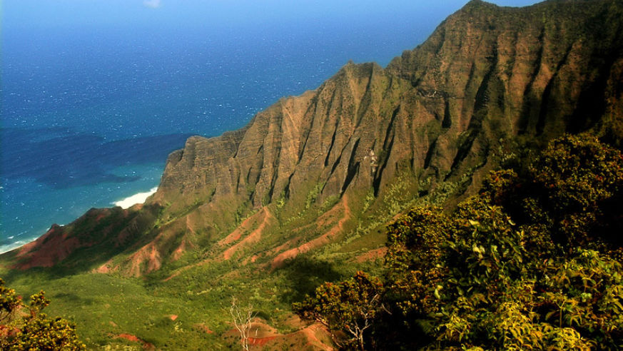 The view from the Kalalau Lookout on Kauai's Na Pali Coast