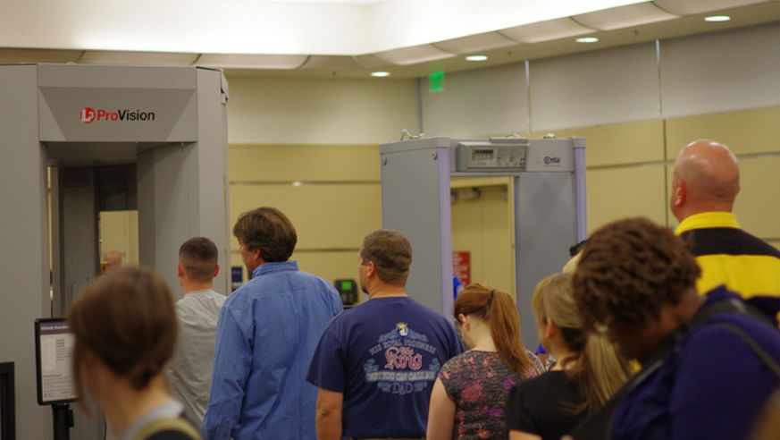 TSA airport security line
