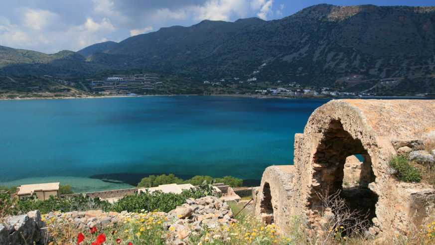 View of Elounda from Spinalonga Island, Crete