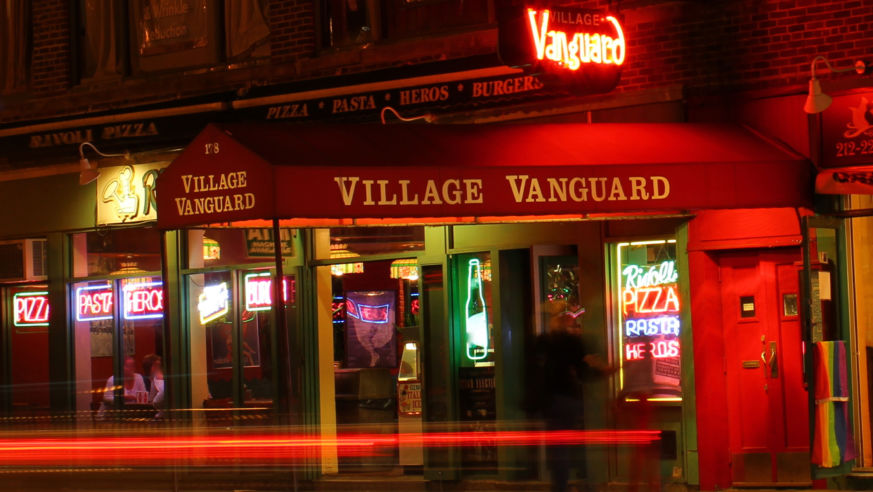 Outside of a Jazz Club at night