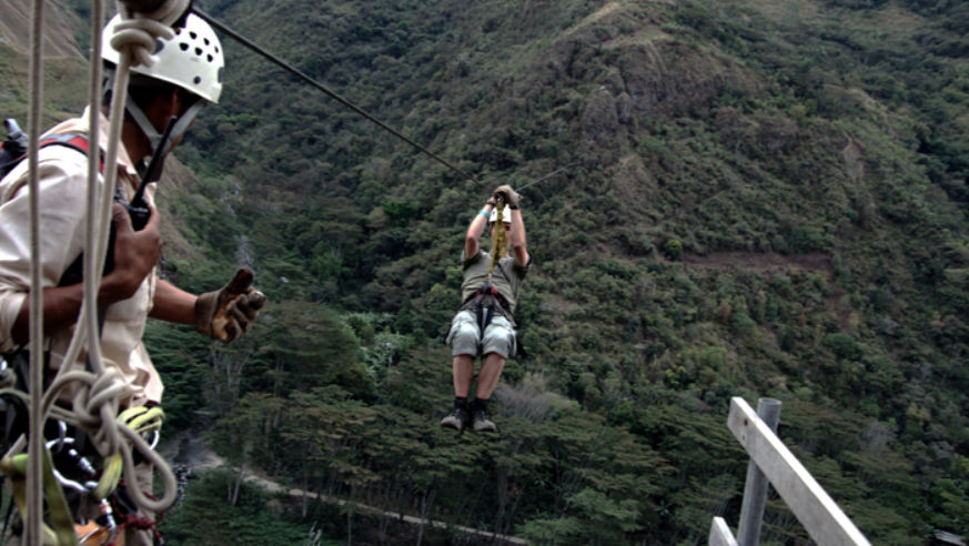 Zip lining in Santa Teresa, Peru